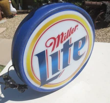 20" Miller Lite Beer Double Sided Pub Light Up Sign Game Room Man Cave Bar Pub
