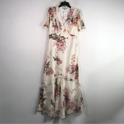 chinese dress ladies *BELLES & DOORBUSTER* Ivy Floral Maxi Dress in White *Final Sale* main image 1