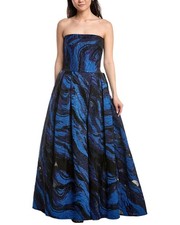 Tadashi Shoji Valora Strapless Jacquard Ball Gown Women's
