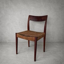 Poul Cadovius “Pia” Danish Teak Dining Chair with Rush Seat