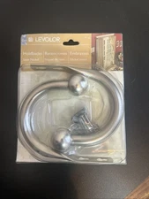 Levolor Satin Nickel Holdbacks Set of 2 New In Package Home Decor Wall Mount
