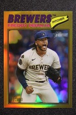 2026 Topps Heritage - Freddy Peralta #291 Chrome Gold Refractor 33 /50