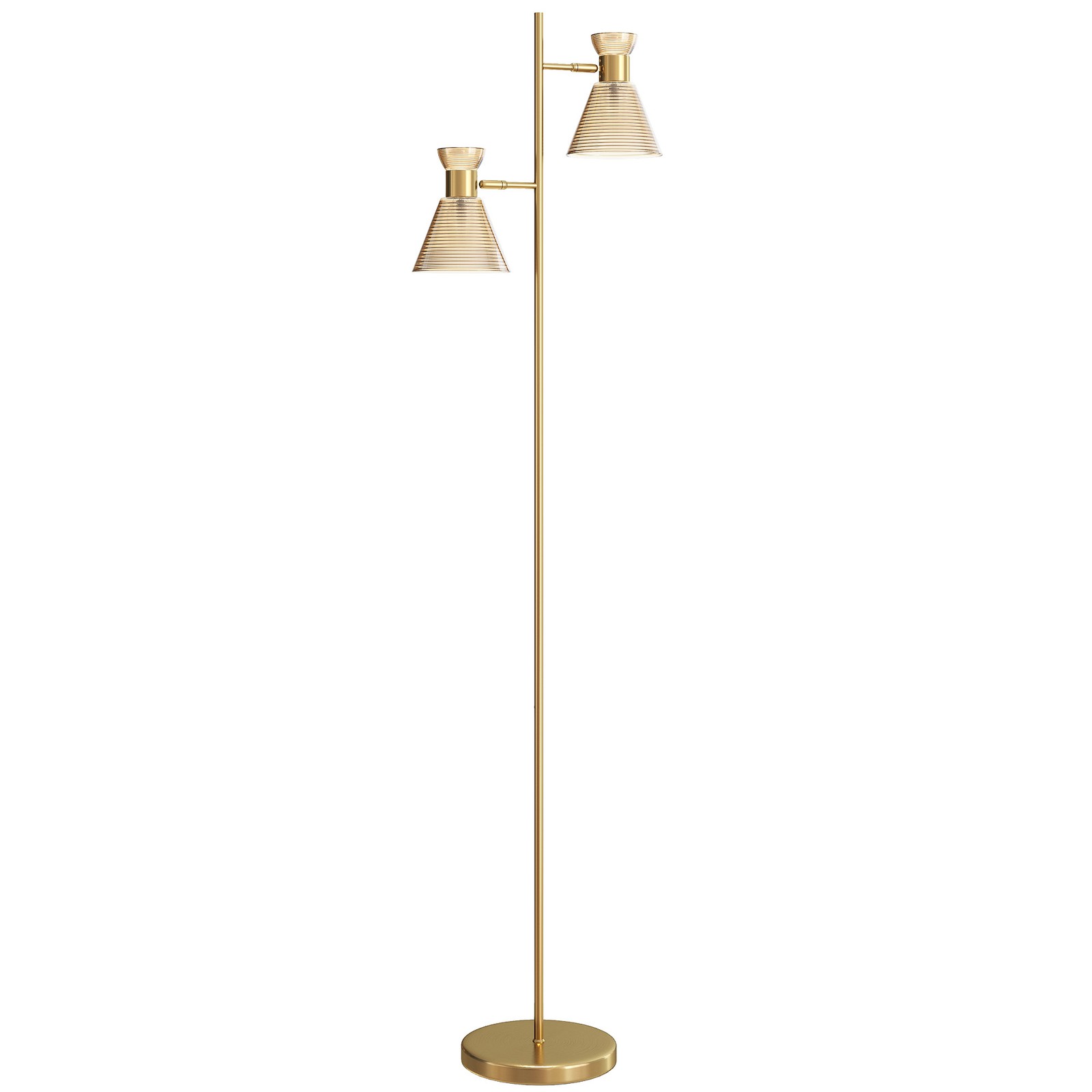 Lampada da Terra Moderna con 2 Luci Regolabili