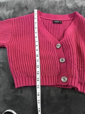 Calliope Women s Crop Cardigan Size Xs Long Sleeve Buttoned Bright And Warm
