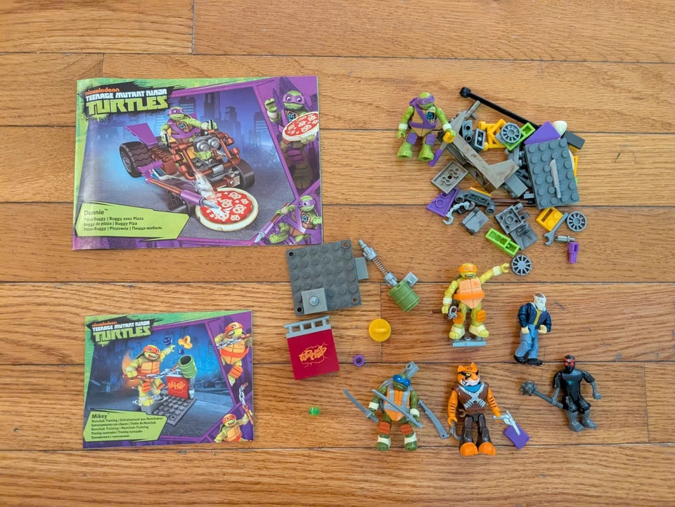 Lote de figuras Mega Blocks Tmnt Tortugas Ninja Garra de Tigre Villano Casey Jones Foto 4 de 4