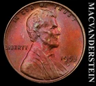 1953-D Lincoln Wheat Cent - Choice Gem Brilliant Unc  Color  No Reserve  #K4491