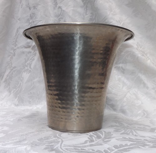Vintage Metal Silver Tone Fluted Decorative Vase - Picture 17 of 17