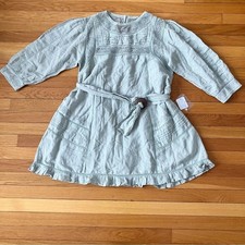 Free People New NWT Mint Green Linen Lace Boho Festival Luisa Mini Dress Large