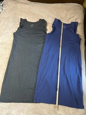 B1. Universal Thread Cotton Long T Shirt Dresses. Grey  Blue.