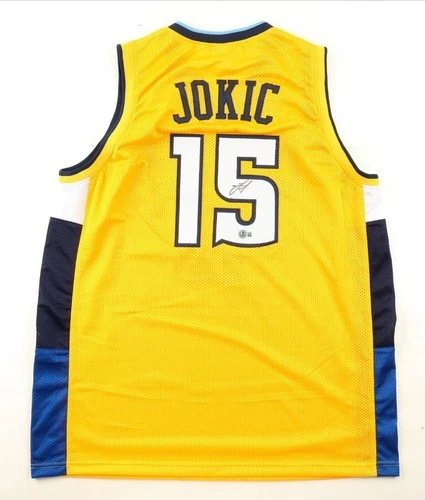 Nikola Jokic Signed Denver Custom XL Basketball Jersey Beckett BAS