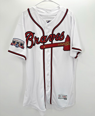 Atlanta Braves Majestic Jersey White Turner Field Final Season Men's Size 48 New