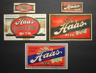 1940's IRTP beer labels A. Haas Brewing Co Hancock MI