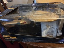 Vtg Playmates Star Trek TNG 7th Anniversary GOLD USS Enterprise 1995 w Box WORKS