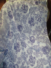 Purple Lavender Rose Floral Fabric Shower Curtain Silver Grommets