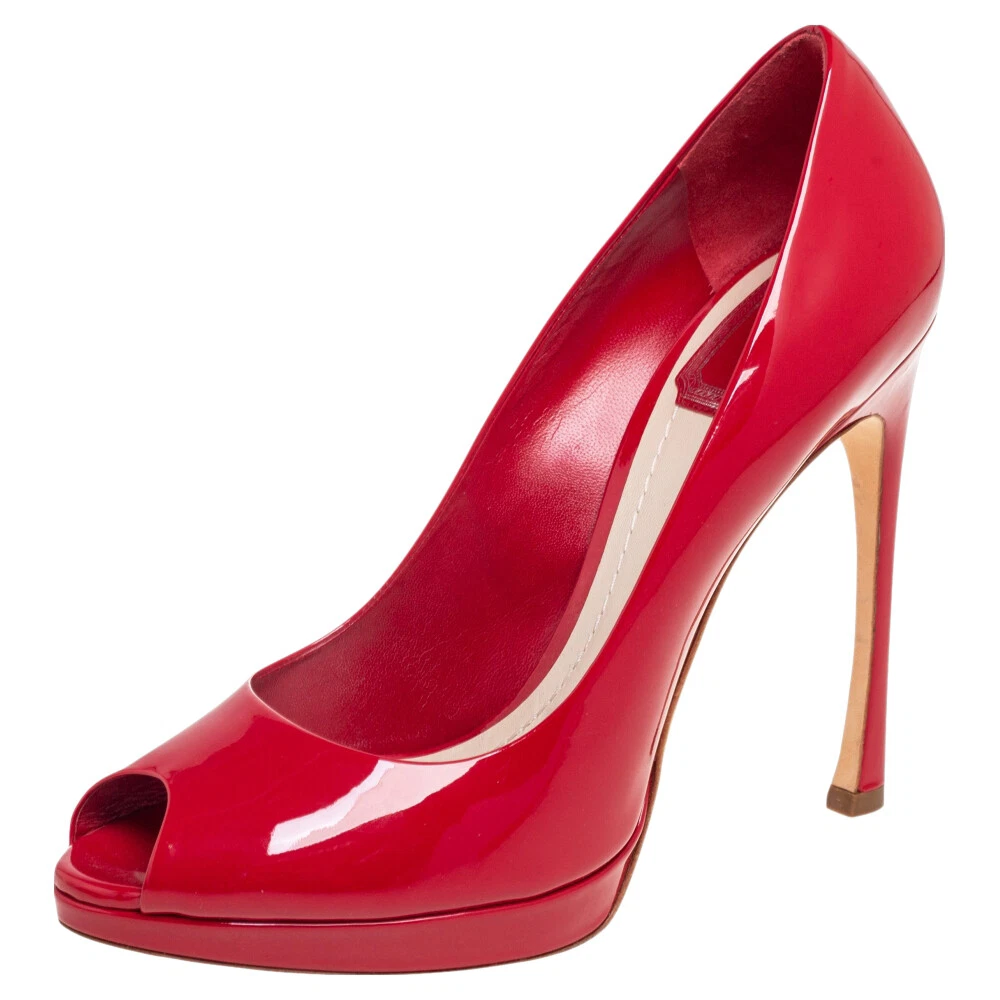 Escarpins plate forme Miss Dior en cuir verni rouge Miss Dior taille 40