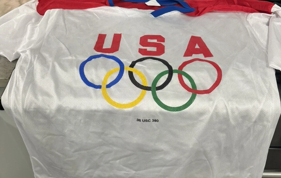 Vintage 90's USA OLYMPICS Mesh Hockey Jersey GENERAL MILLS Promo Size XL - Image 4 of 4