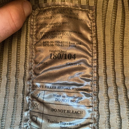 British Army Issue MTP Osprey Body Armour Cover Size Height/Chest 180/104 - Picture 6 of 7