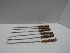 VTG OTAGIRI TEAK FONDUE FORKS SET OF 6