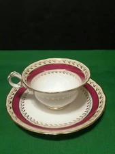 Antique Cauldon Brown Westhead & Moore Potters To Her Majesty Tea Cup and Saucer