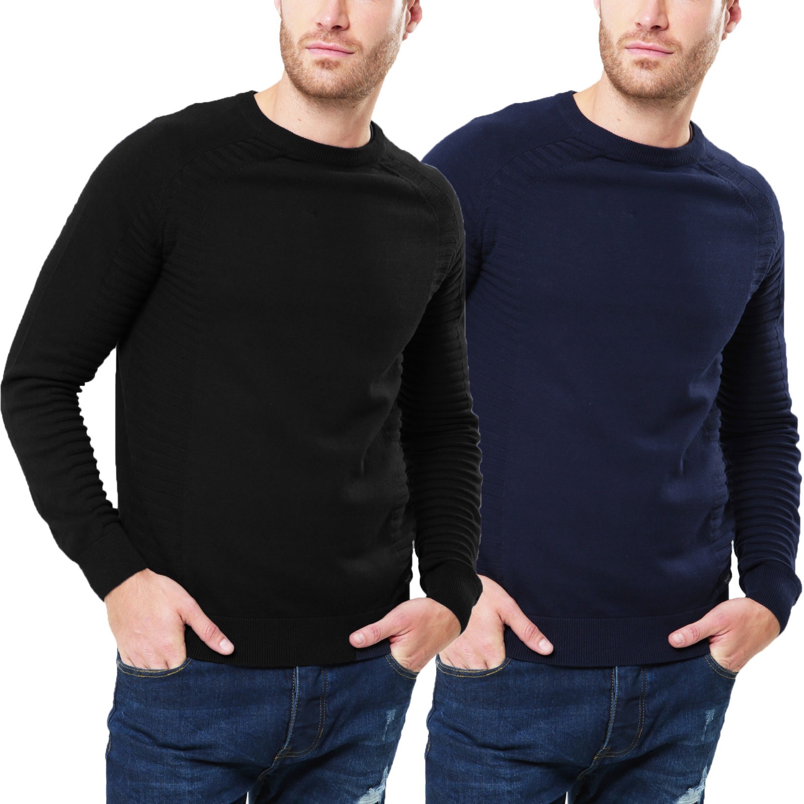 Mens Threadbare Crew Neck Textured 
