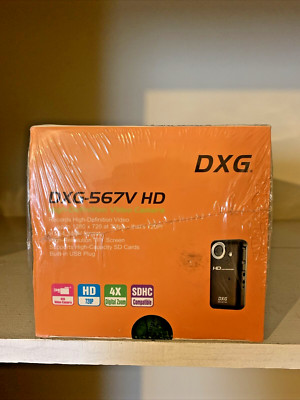 DXG-567V HD 720p Mini Camcorder Black Hi-Def Value Pack Tripod PC Disc NIB
