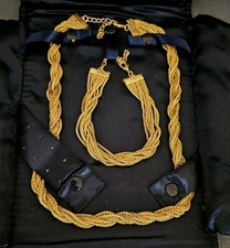 Stauer Jewelry Set Necklace Bracelet Women Fashion Gold tone Twist 