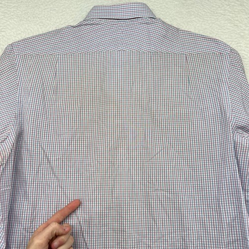 Turnbull & Asser Dress Shirt Mens 15.5 39 Exclusive Blue Plaid ***FLAWS*** - Picture 10 of 11