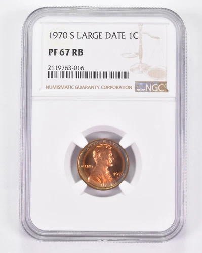 PF67 RB 1970-S Lincoln Memorial Cent - Large Date NGC INSANE Tone *8943