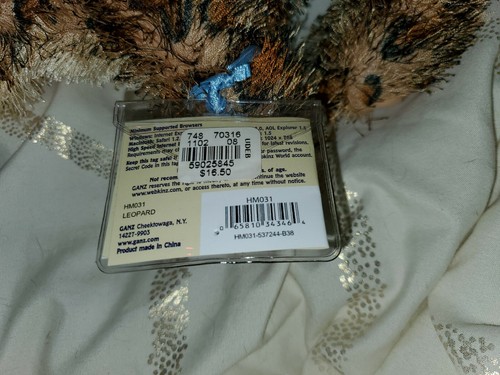 Webkinz Leopard, HM031, NWT, sealed code - Picture 5 of 5
