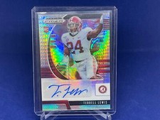 TERRELL LEWIS 2020 PANINI PRIZM DRAFT PICKS HYPER PRISM AUTO RC #D 54/75