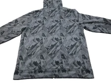 Under armour Hoodie Mens Large Gray Geometric Fleece Lined Loose Fit Full Zipper