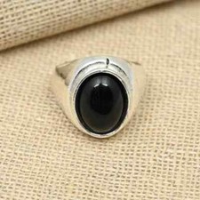 Natural Black Onyx Gemstone Ring,925 Silver Ring,Statement Ring,Birthday Gift