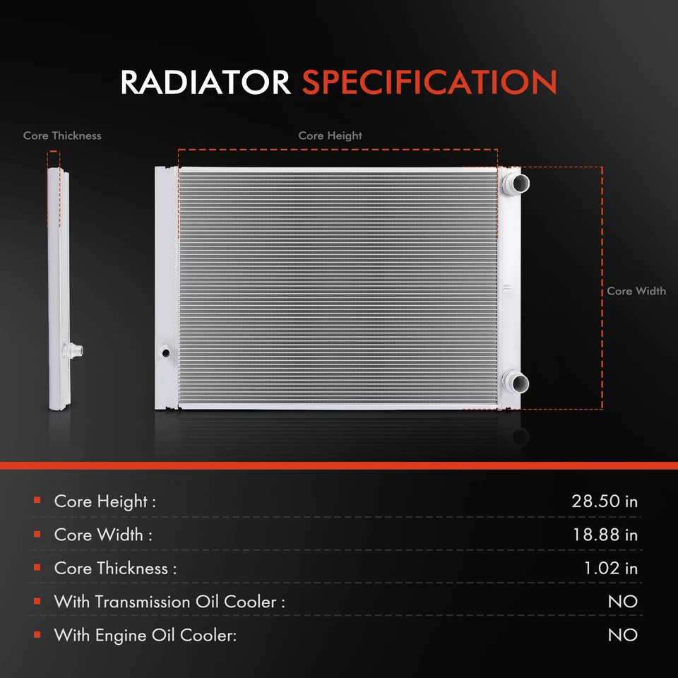 Radiador nuevo para Audi A8 Quattro 2004 2005 2006 2007 2008-2010 S8 2007-2010 AMT Foto 2 de 4