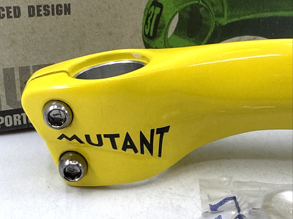 NOS 3T Yellow MUTANT Stem 1" or 1-1/8" 25.8mm Clamp 130mm Length - Image 2 of 4