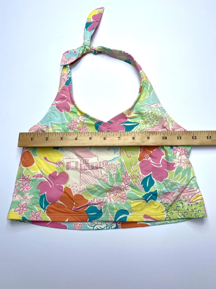 Tankini Halter de Natación Lilly Pulitzer Niñas Estampado Floral Talla 8 De Colección Foto 4 de 4
