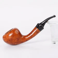 Handmade Briar Smoking Tobacco Pipe Freehand Dublin Cumberland Stem Smooth