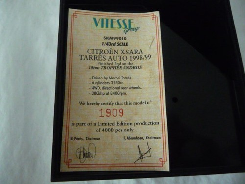 Skid 1/43 Scale SKM99010 Citroen Xsara Primagaz Trophee Andros 1998/99 Tarres - Picture 6 of 6