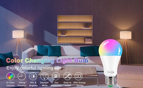 4 Pack LED RGB Smart Light Bulb A21 15W 900LM Voice APP Bluetooth Control E26 - Picture 13 of 13
