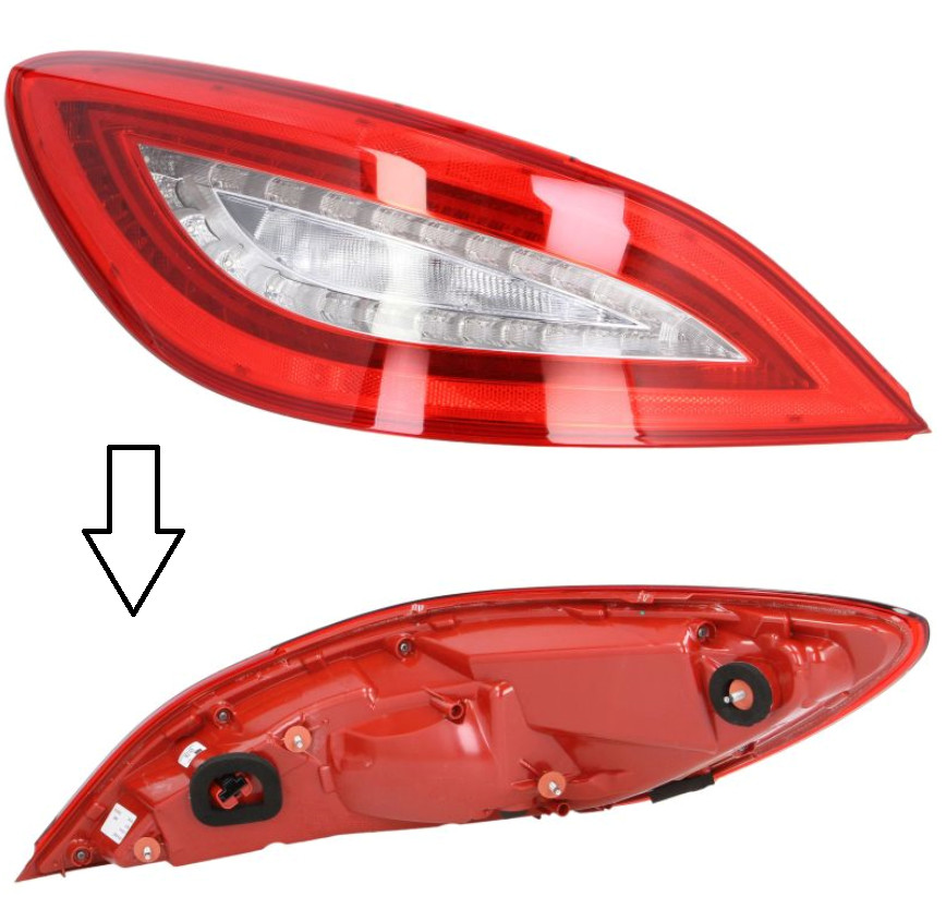 Feu arrière gauche LED d'origine pour Mercedes CLS C218 finition chrome et rouge haut de gamme