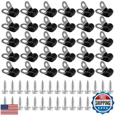 KPALAG 30 PCS 1/4" Brake Line Clips 304 Stainless Steel Rubber Coated Insulat