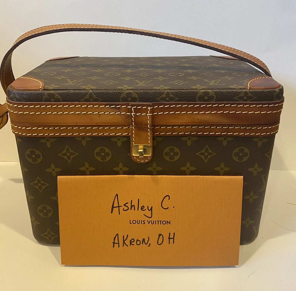 Authentic Rare LOUIS VUITTON Monogram Train Makeup Toiletry Case