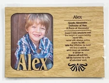 ALEX Personalized Name Profile Laser Engraved Wood Picture Frame Magnet