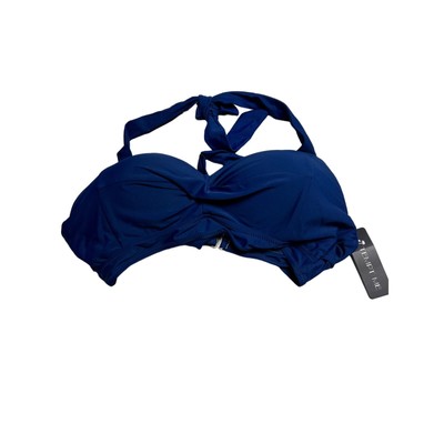 NWT Tempt Me Bikini Top Blue Halter Top Double Strap Back Vacation Cruise