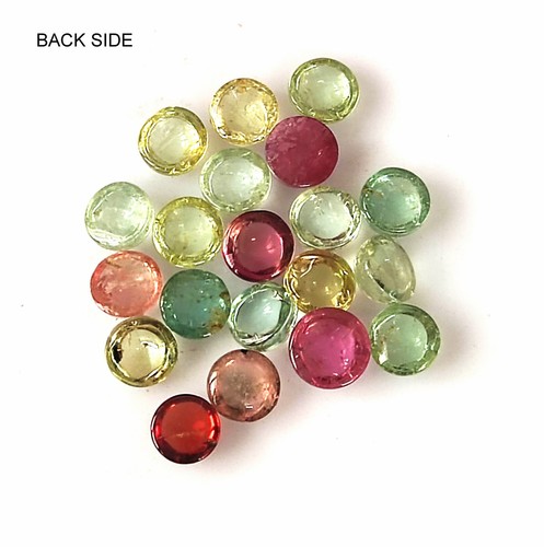 Multi Color Tourmaline Cabochon 4X4 mm Round Cut Natural Gemstone 20 Pieces Lot - Picture 4 of 4