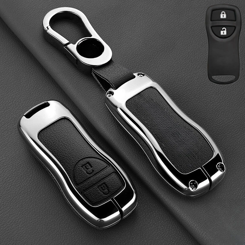 Zinc Alloy Leather Car Key Case Cover For Nissan 350Z Pathfinder X-Trail Tiida Foto 3 de 4