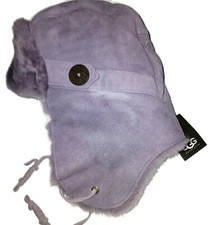 UGG Bailey Aviator Shearling Sheepskin WOMEN S Hat, Purple. S/M