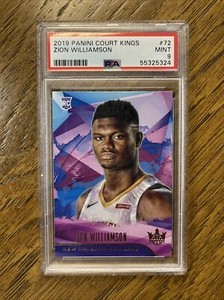 2019 PANINI COURT KINGS #72 ZION WILLIAMSON RC PELICANS PSA 9