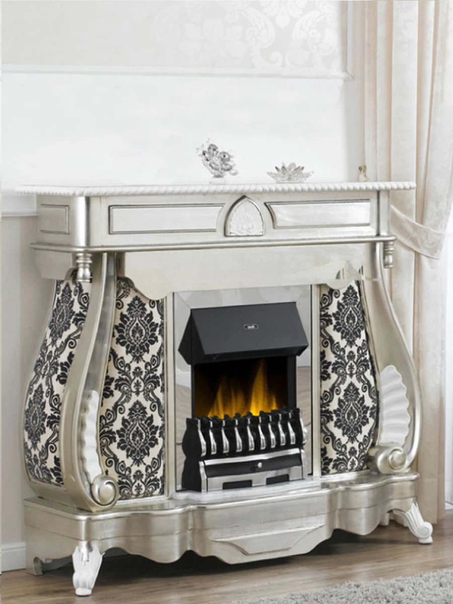 Electric Fireplace Billionaire Modern Baroque Style Antique Silver Leaf and  L... 8054890221375 | eBay