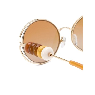 CHLOE WOMEN\'S DILLIE OVAL GOLD SUNGLASSES WITH BEAD DETAIL, NWT, $466 CHLOE WOMEN main image 2