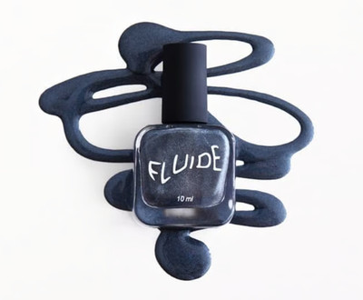 Lot of 2 Fluide Nail Polish STRUT Metallic Blue Gray Sparkle 10ml NEW